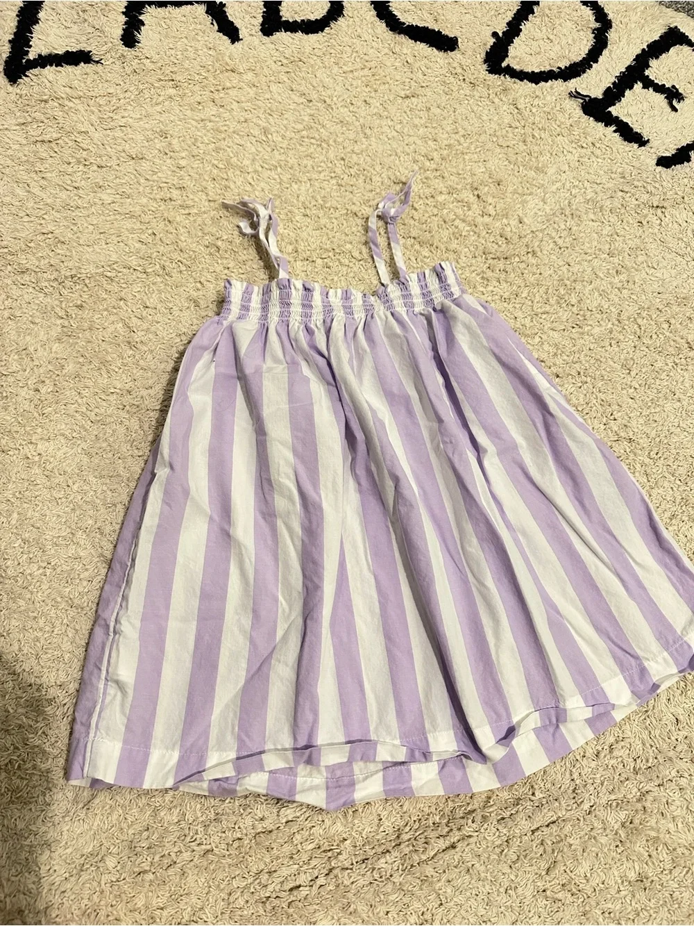 Girls' Lavender & White Striped Sundress 3T